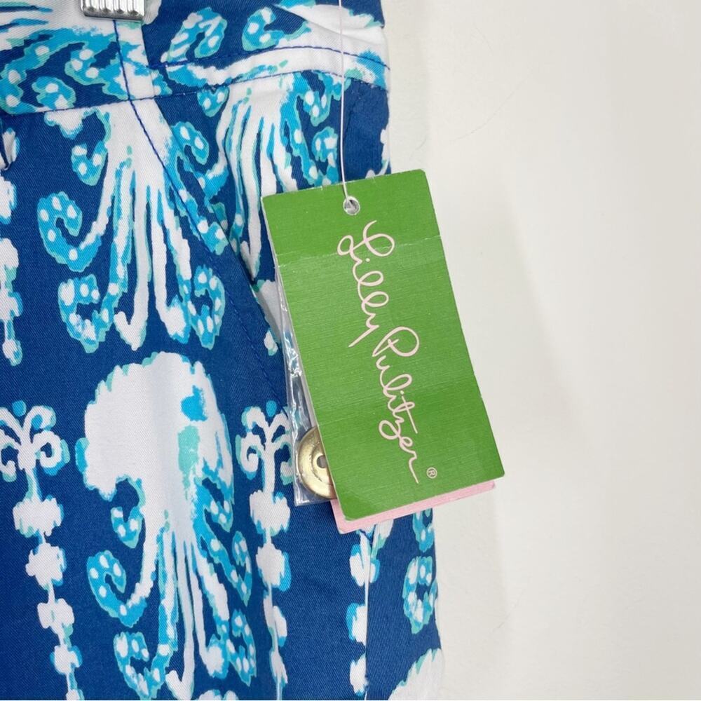 NWT‎ LILLY PULITZER | Cocoanut Walk Get in Line Blue White  Crop Pants Sz. 0 - Picture 3 of 5